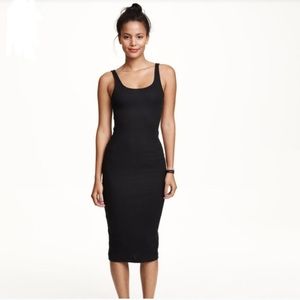 Black ribbed bodycon H&M dress